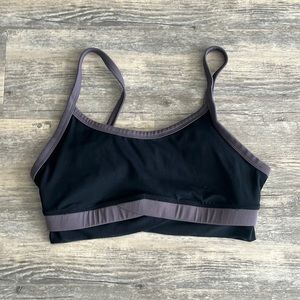 Medium Fabletics sports bra. Black and grey.